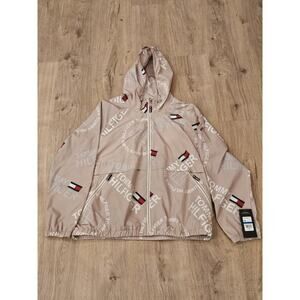 New With Tags Tommy Hilfiger Full Zip Windbreaker Men's XL Tan